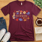 T-Shirt Maroon / S We're All Mad Here Alice In Wonderland Shirt