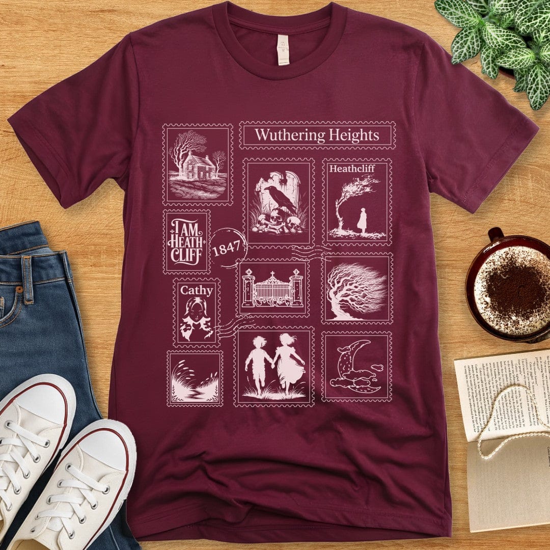 T-Shirt Maroon / S Wuthering Heights Stamps T-shirt