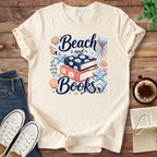 T-Shirt Natural / S Beach and Books Stripes T-Shirt