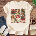 T-Shirt Natural / S Book Lover Christmas Collage T-Shirt