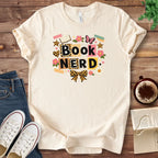 T-Shirt Natural / S Book Nerd Leopard Print Shirt