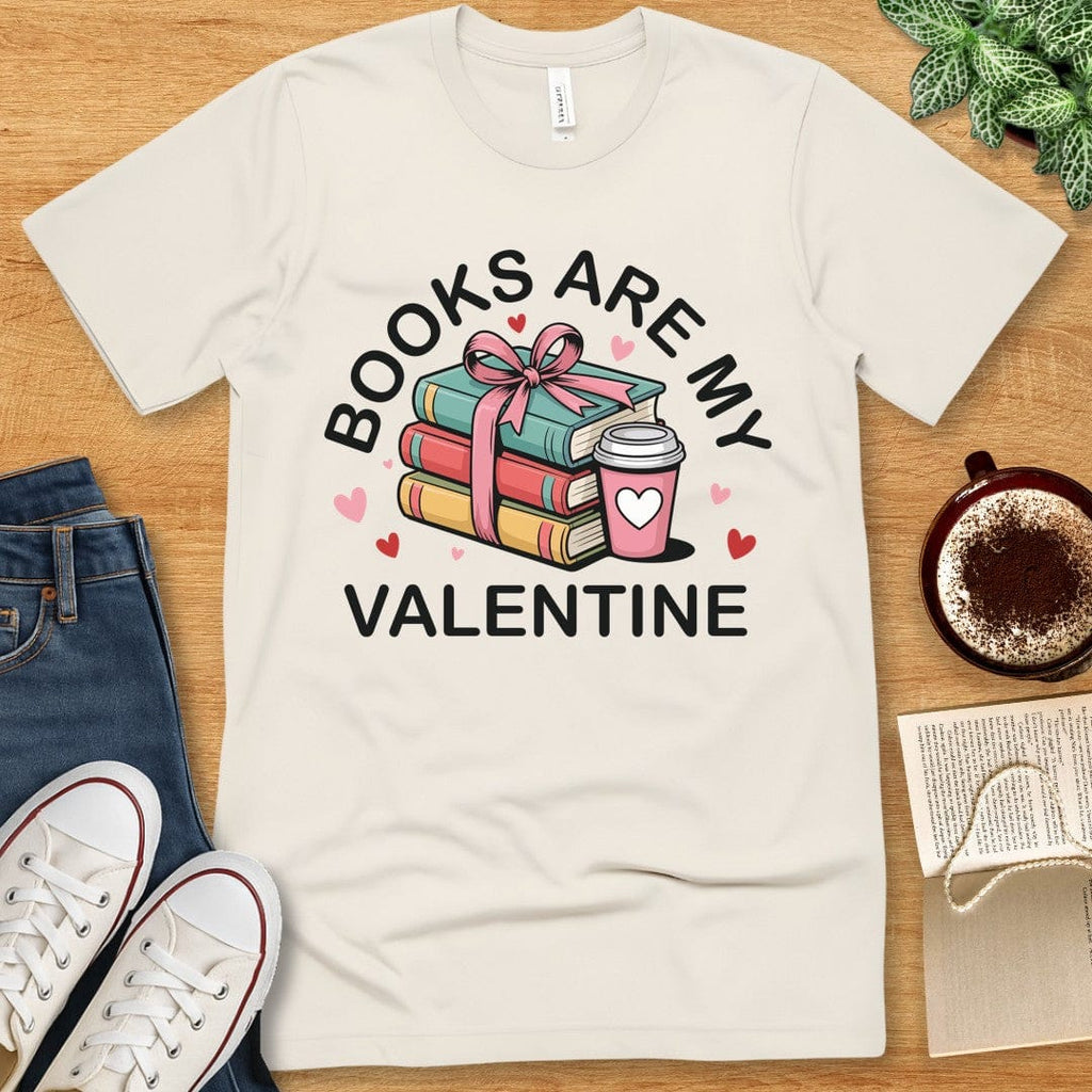 T-Shirt Natural / S Books Valentine T-shirt