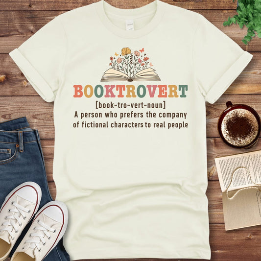 Printful T-shirt Natural / S Booktrovert Definition Shirt