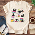T-Shirt Natural / S Colorful Cats and Books T-Shirt