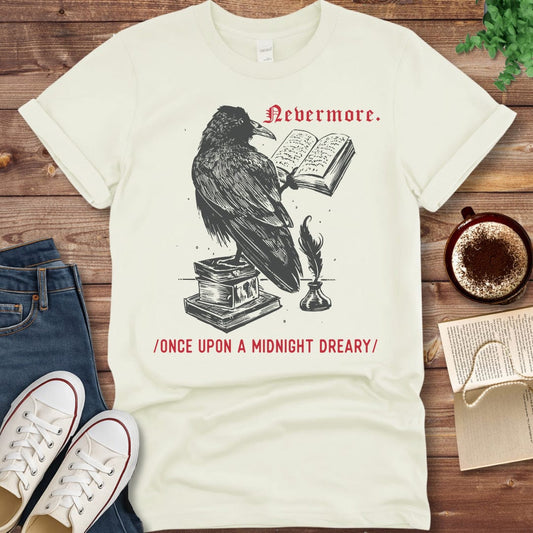 Printful T-shirt Natural / S Edgar Allan Poe Shirt – The Raven-Inspired Design
