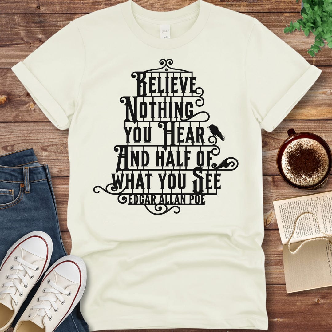 Printful T-shirt Natural / S Edgar Allan Poe T-Shirt with Quote