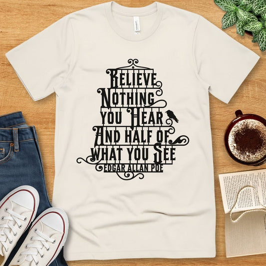 T-Shirt Natural / S Edgar Allan Poe T-Shirt with Quote