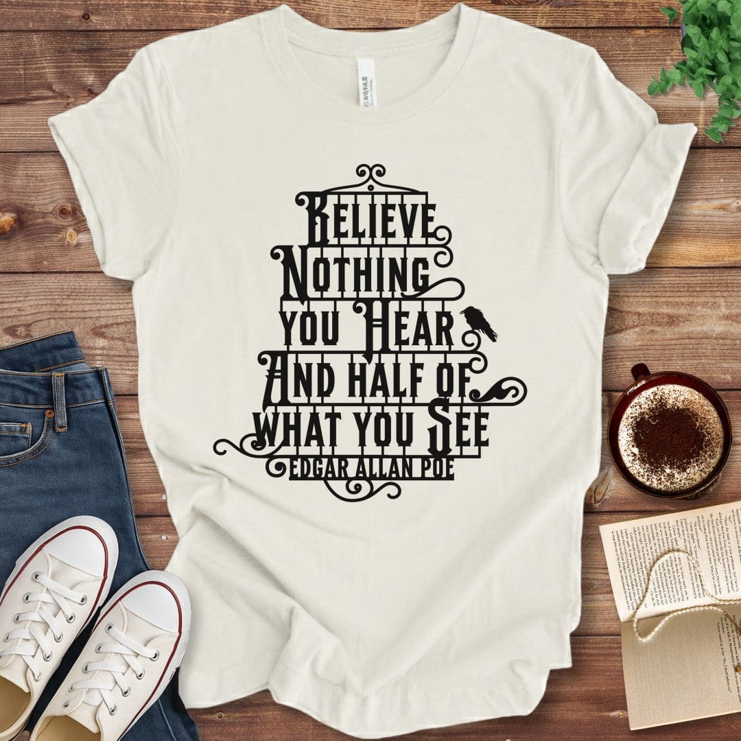 T-Shirt Natural / S Edgar Allan Poe T-Shirt with Quote