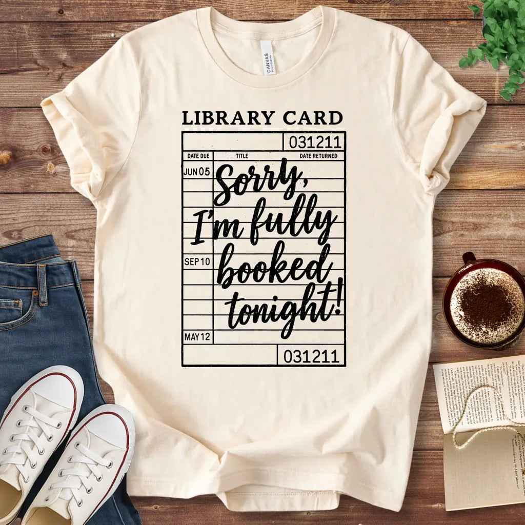 T-Shirt Natural / S Fully Booked Library Card T-Shirt