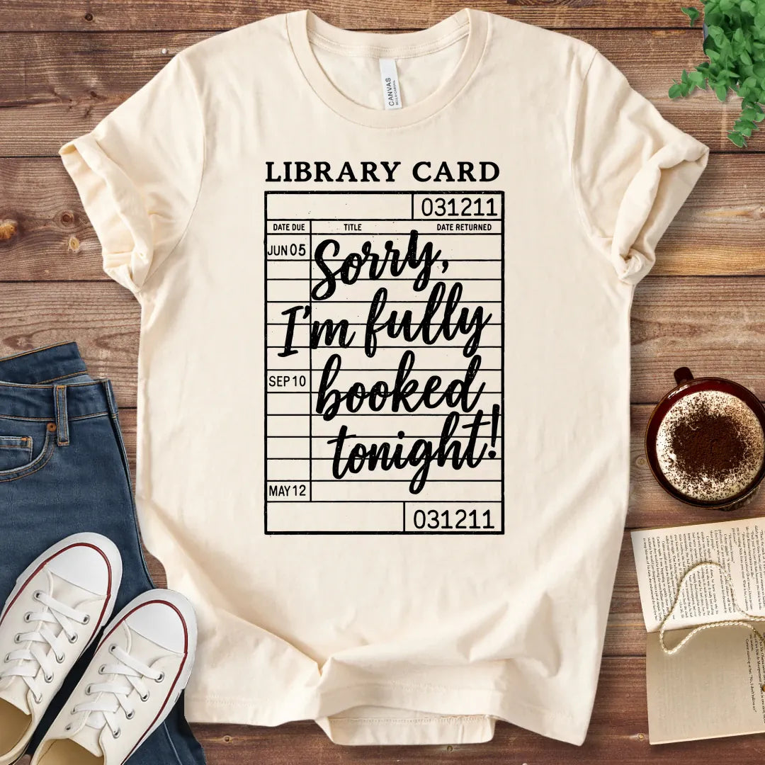 T-Shirt Natural / S Fully Booked Library Card T-Shirt