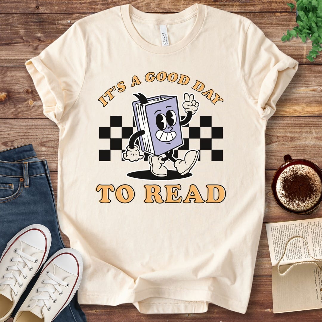 T-Shirt Natural / S It's a Good Day to Read Groovy T-Shirt