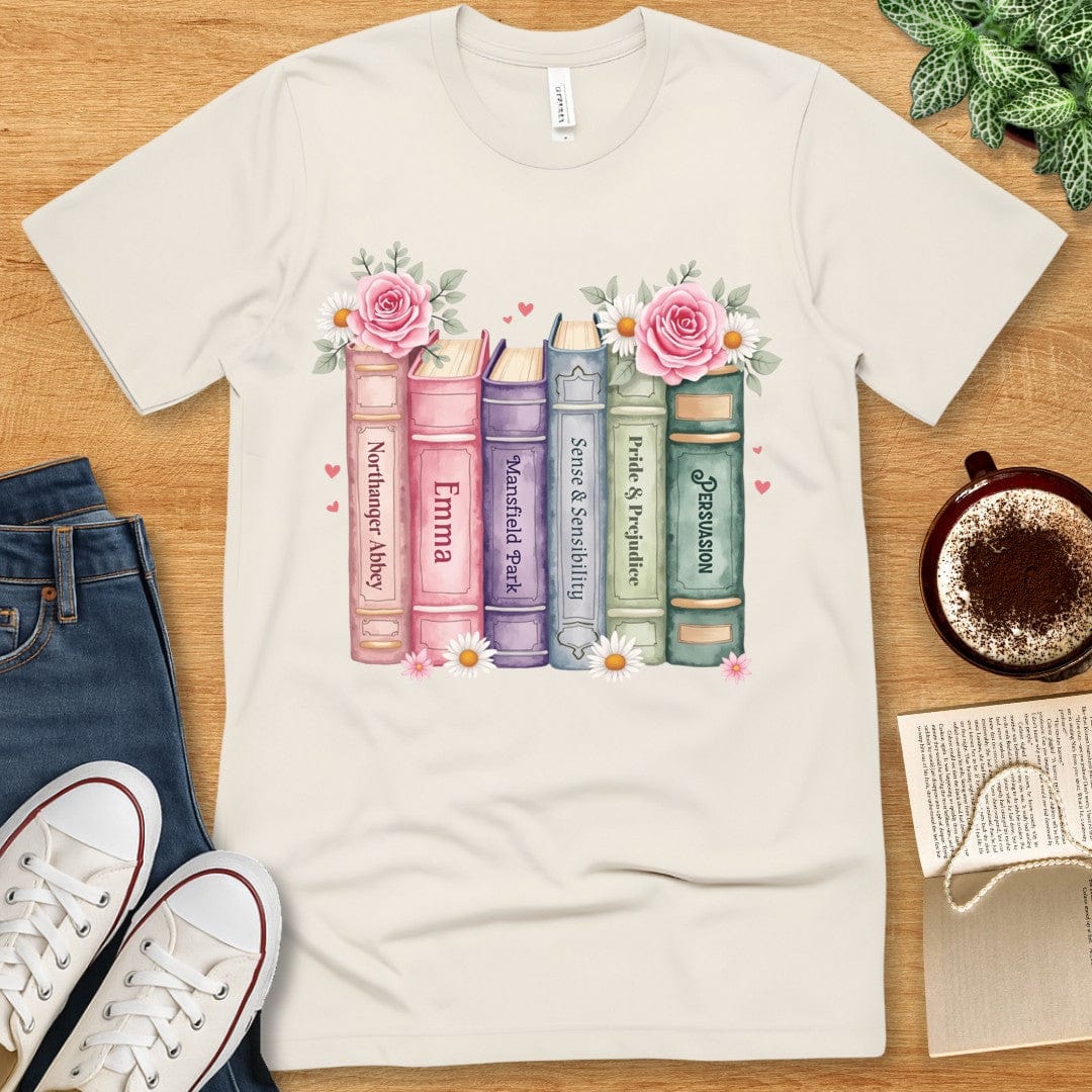 T-Shirt Natural / S Jane Austen Bookshelf T-shirt