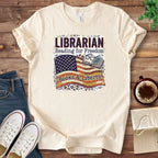 T-Shirt Natural / S Librarian Patriotic T-Shirt
