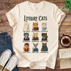T-Shirt Natural / S Literary Cats T-Shirt