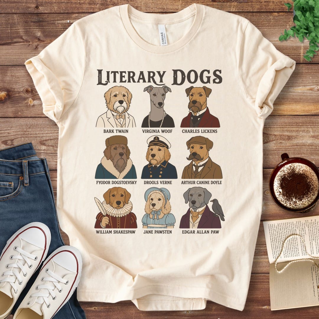 T-Shirt Natural / S Literary Dogs T-Shirt