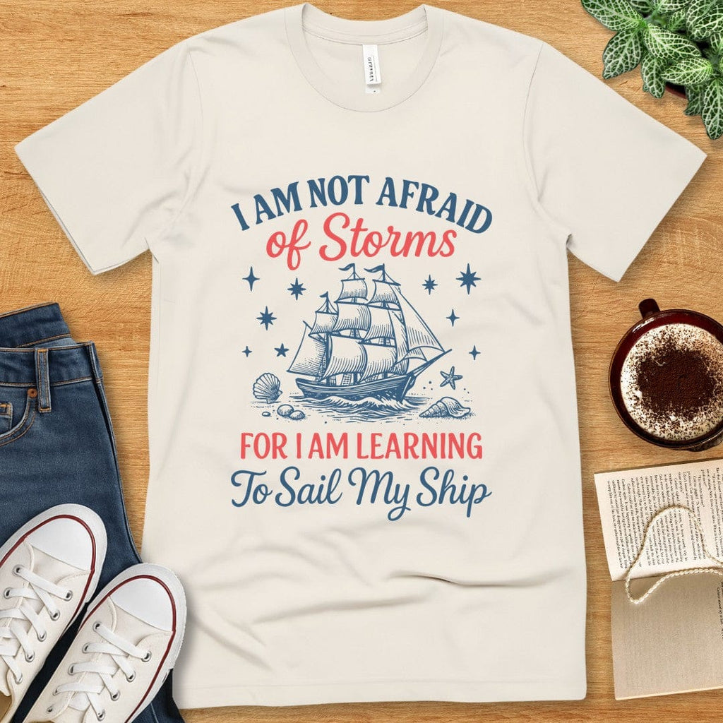 T-Shirt Natural / S Little Women Quote Shirt – I Am Not Afraid of Storms