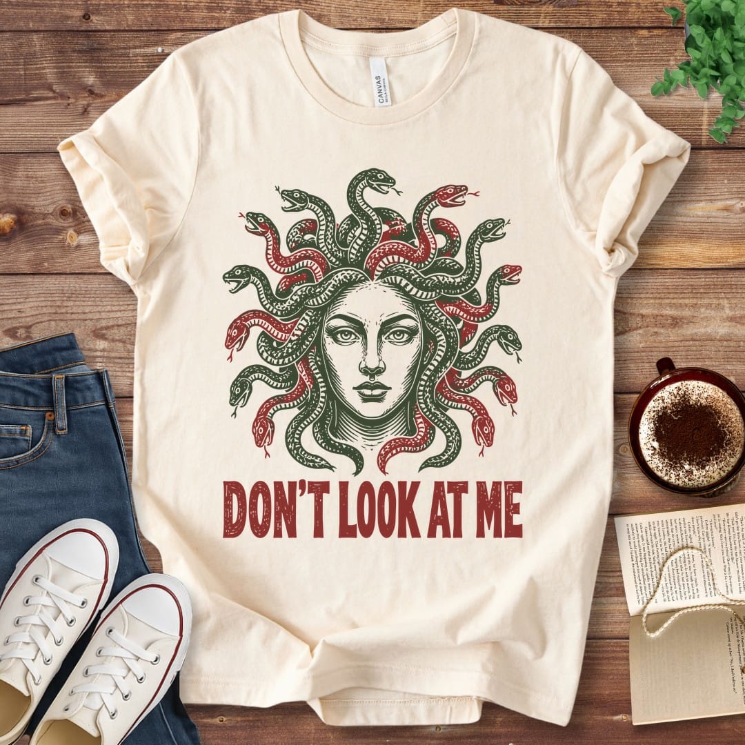 T-Shirt Natural / S Medusa Don't Look at Me T-Shirt