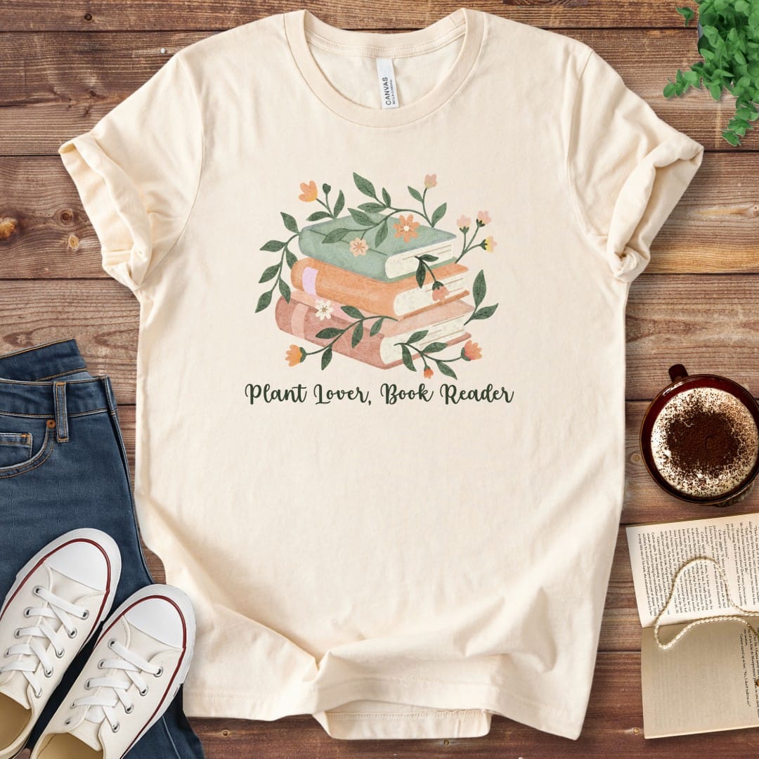 T-Shirt Natural / S Plant Lover Book Reader Shirt