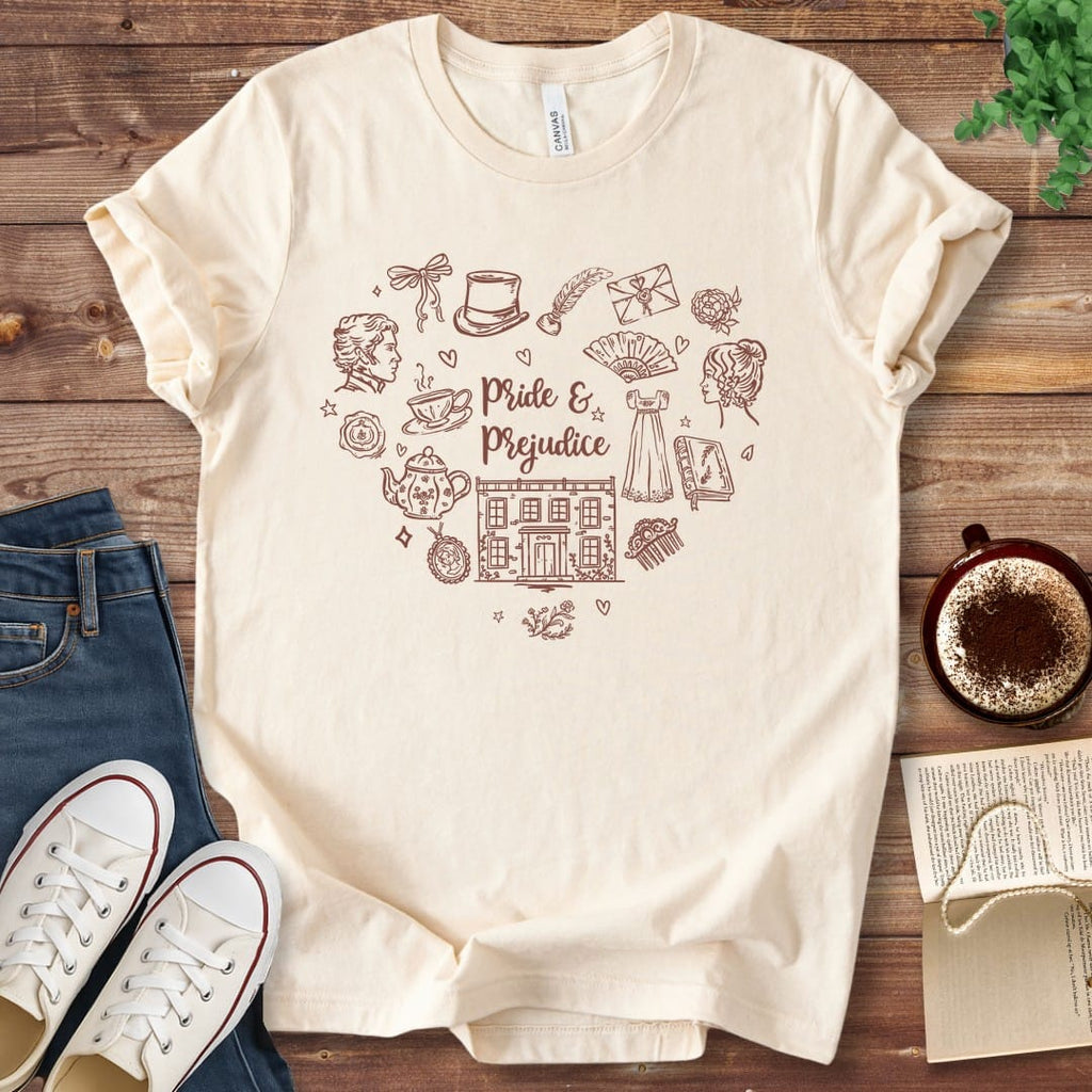 T-Shirt Natural / S Pride and Prejudice Doodle T-Shirt