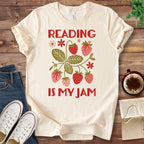 T-Shirt Natural / S Reading is My Jam Strawberries T-Shirt