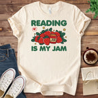 T-Shirt Natural / S Reading is My Jam Strawberry T-Shirt