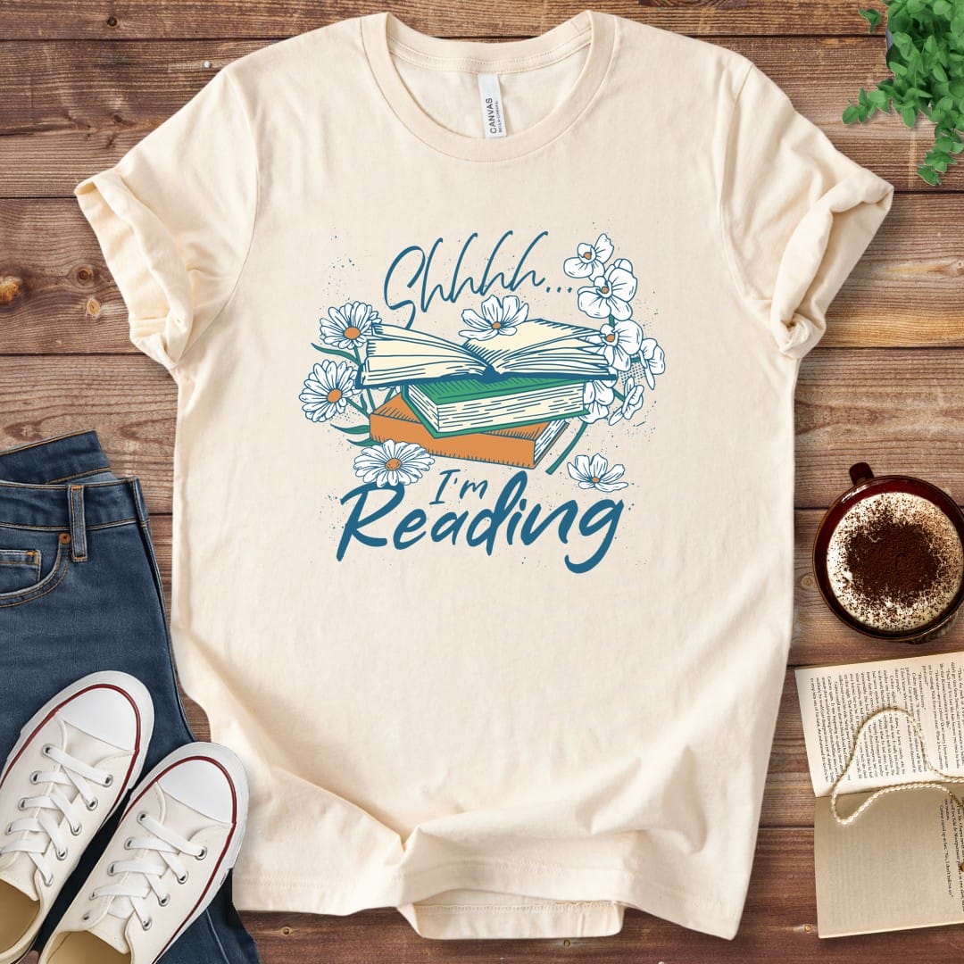 T-Shirt Natural / S Shhhh I'm Reading Book Lover Shirt