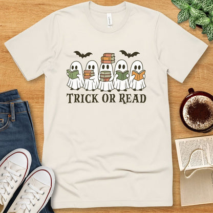 T-Shirt Natural / S Trick or Read Halloween Shirt