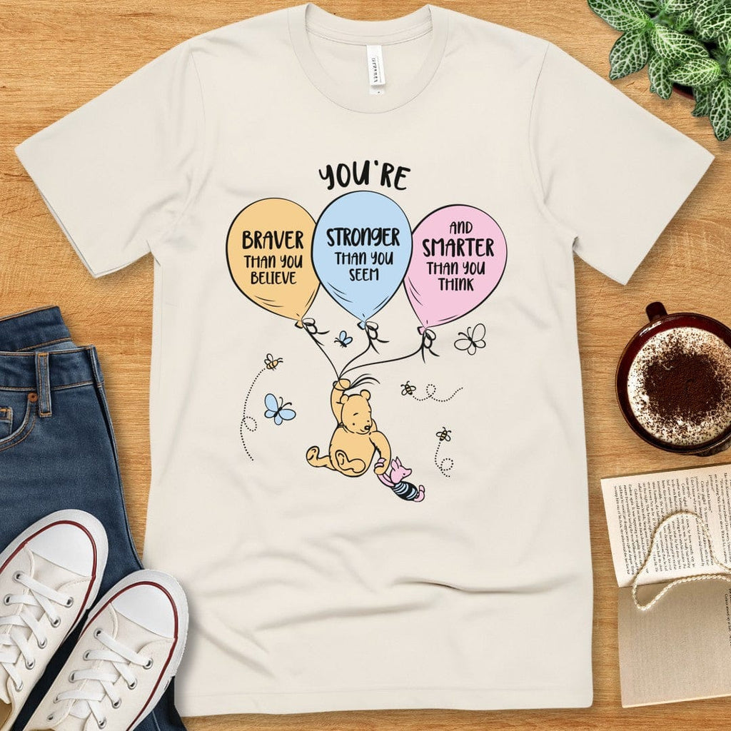 T-Shirt Natural / S Winnie the Pooh Braver Stronger Smarter Shirt