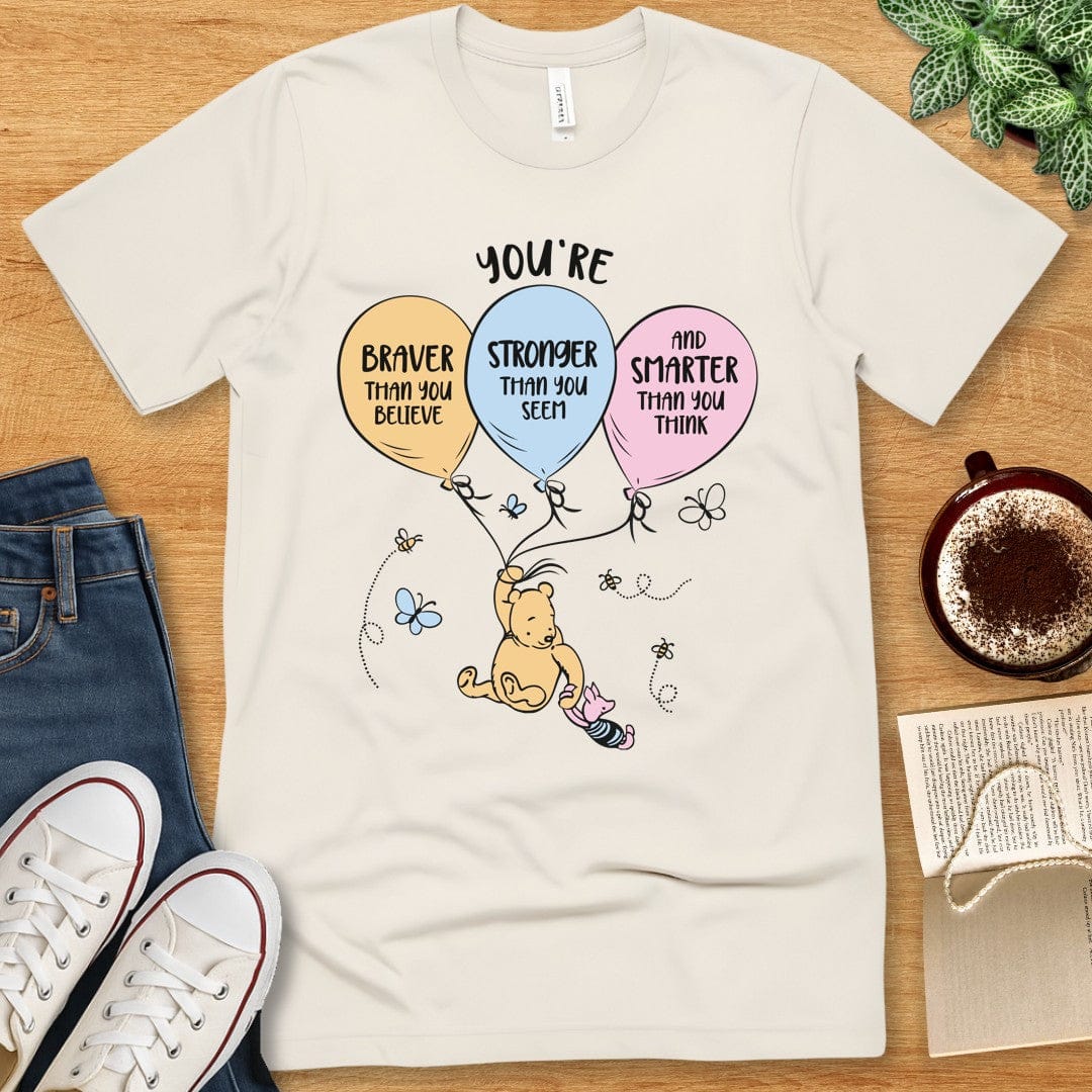 T-Shirt Natural / S Winnie the Pooh Braver Stronger Smarter Shirt