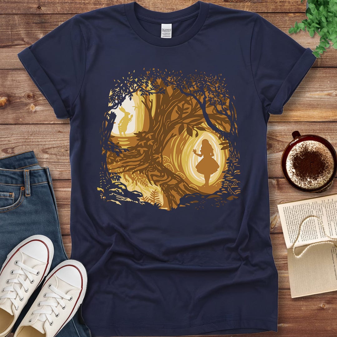 Printful T-shirt Navy / S Alice in Wonderland Shirt