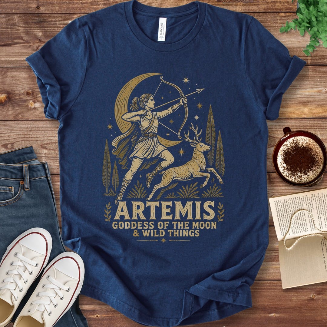T-Shirt Navy / S Artemis Goddess of the Moon and Wild Things T-Shirt