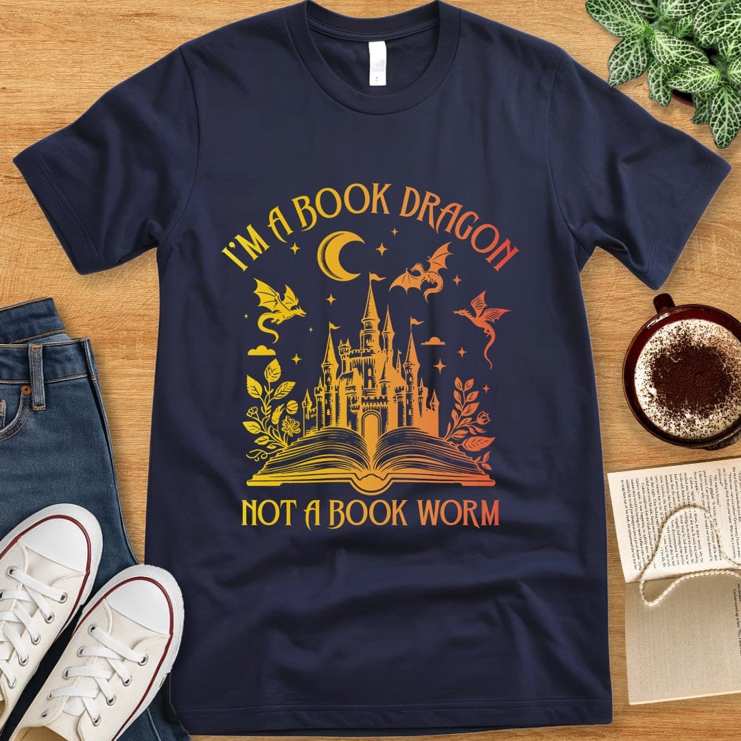 T-Shirt Navy / S Book Dragon Shirt