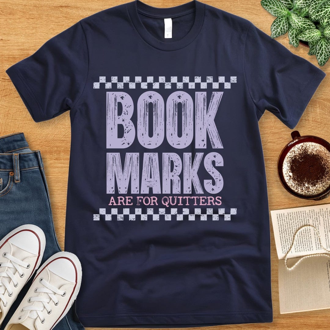 T-Shirt Navy / S Book Marks for Quitters T-shirt