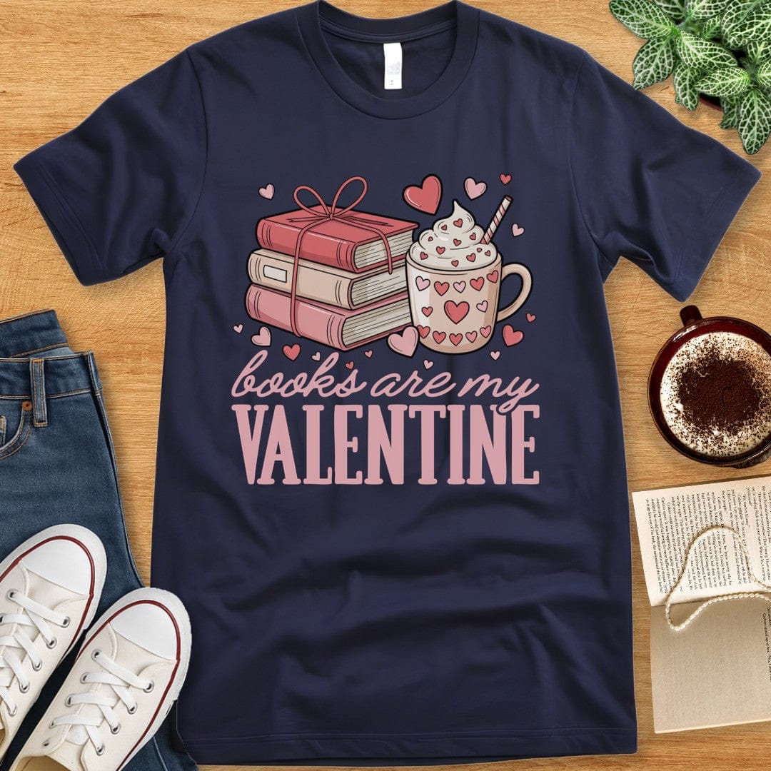 T-Shirt Navy / S Books Are My Valentine T-shirt