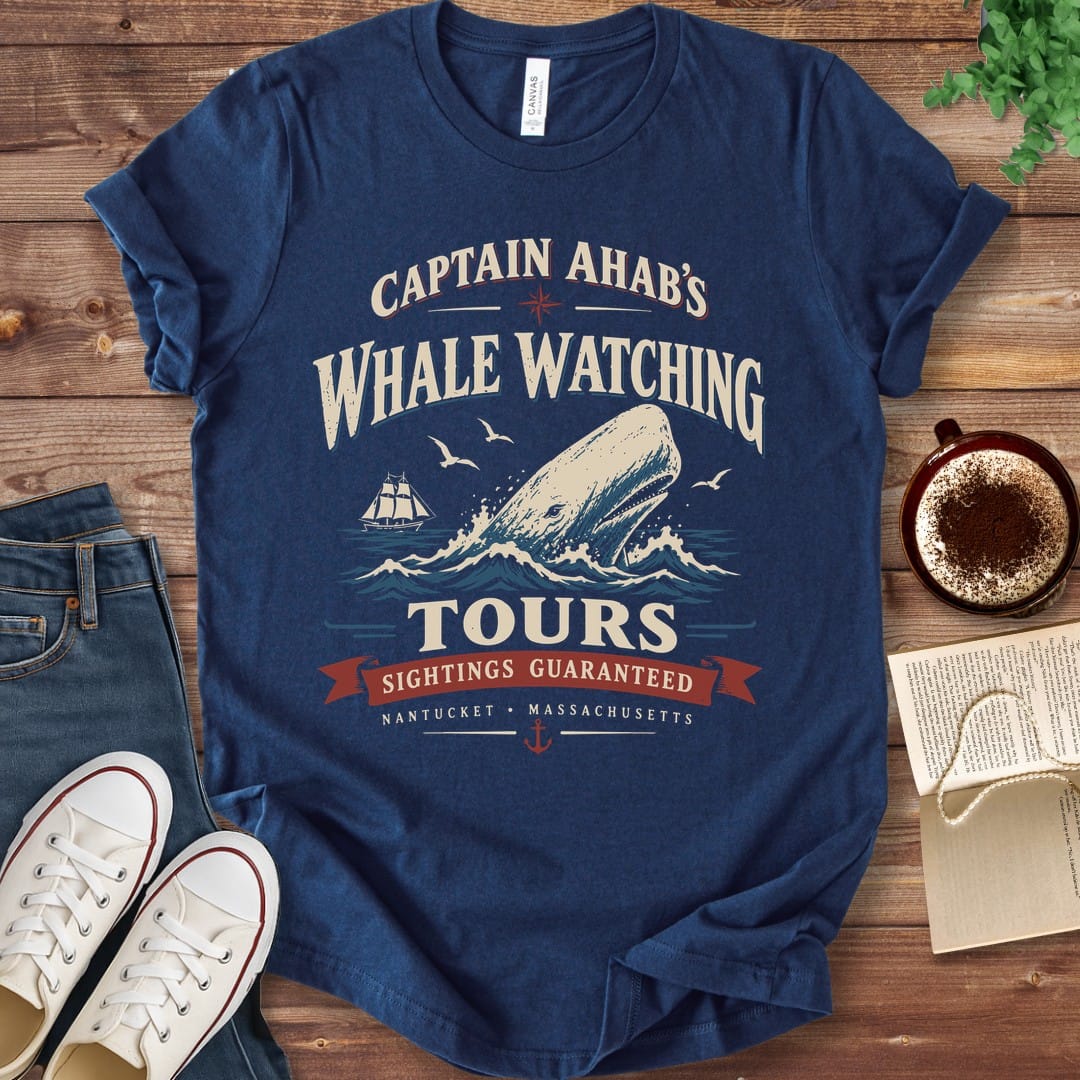 T-Shirt Navy / S Captain Ahab's Whale Watching Tours Moby Dick T-Shirt