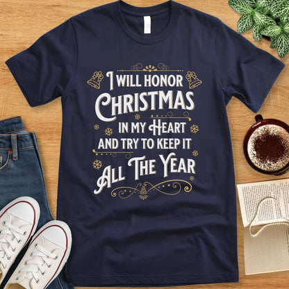 T-Shirt Navy / S Charles Dickens Christmas Carol Shirt