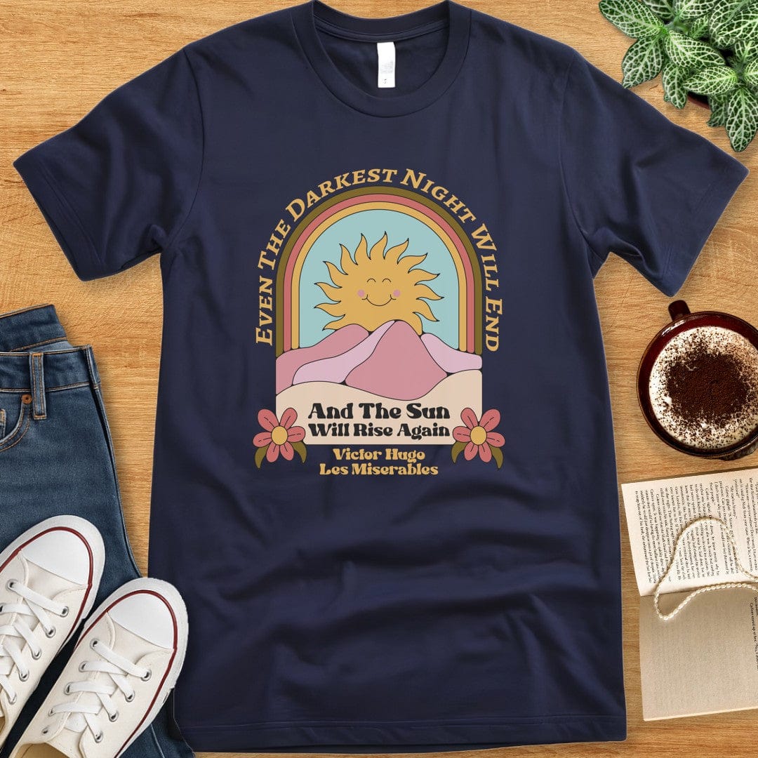 T-Shirt Navy / S Darkest Night Les Miserables Quote T-shirt