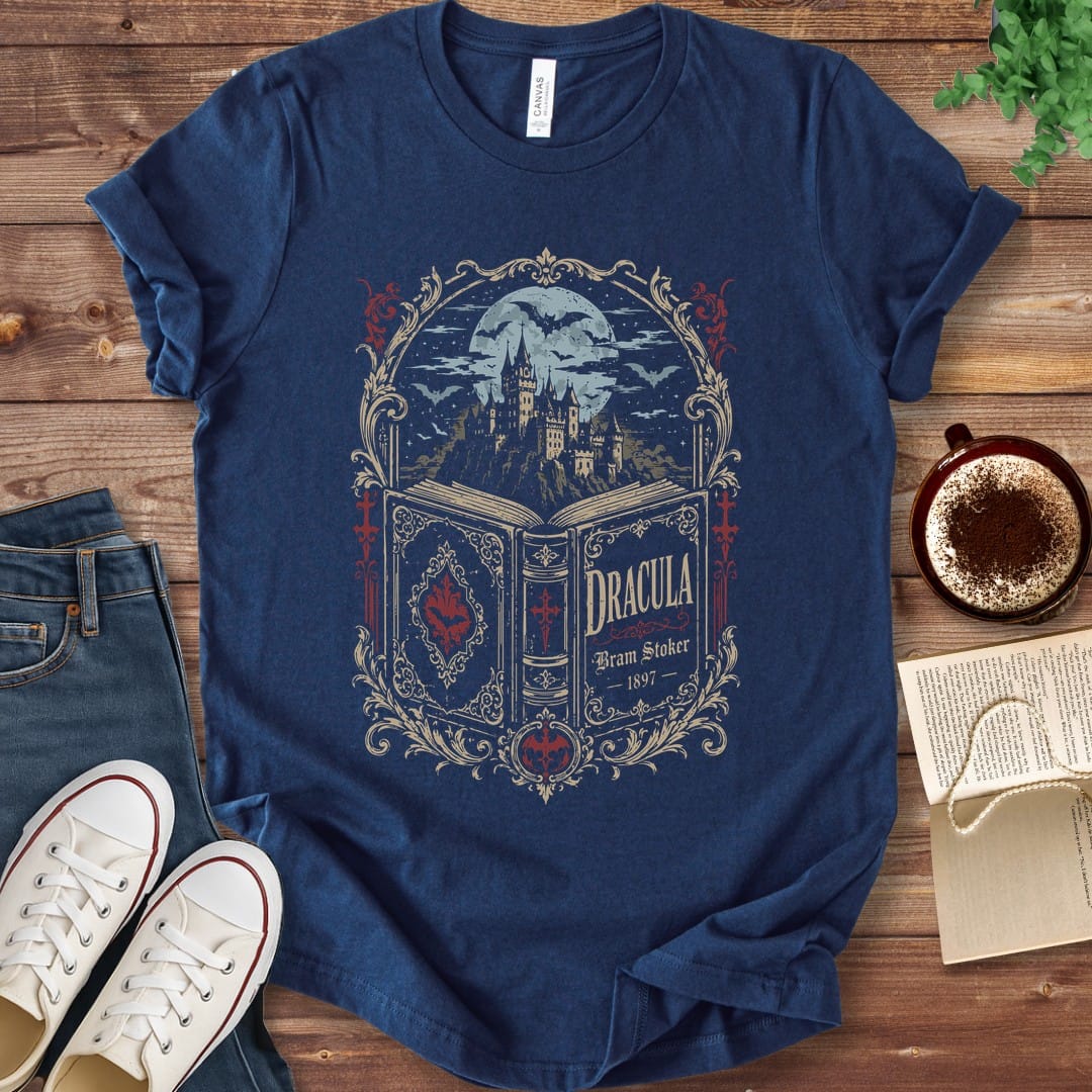 T-Shirt Navy / S Dracula Bram Stoker Vintage Book T-Shirt