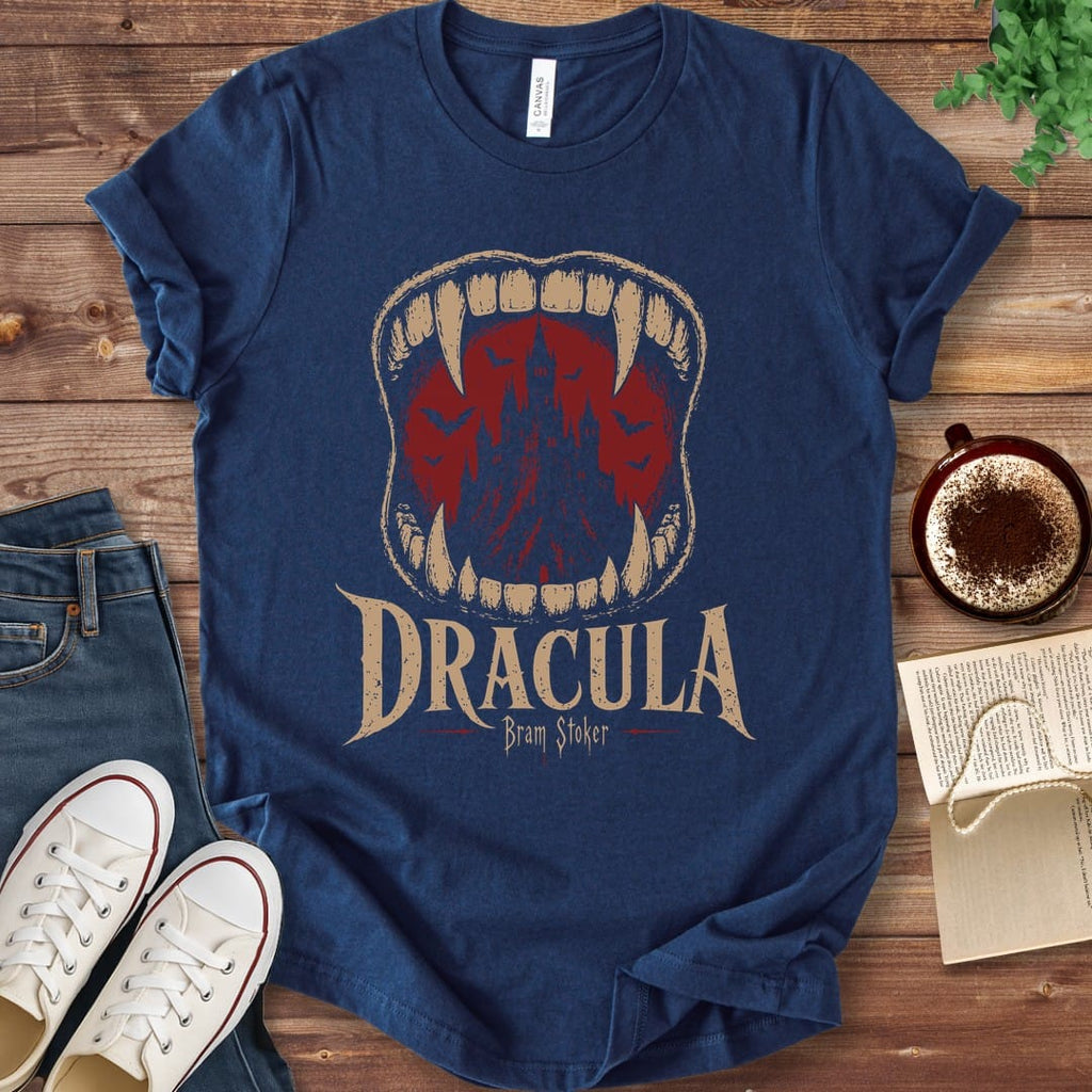 T-Shirt Navy / S Dracula Vampire Fangs Bram Stoker T-Shirt