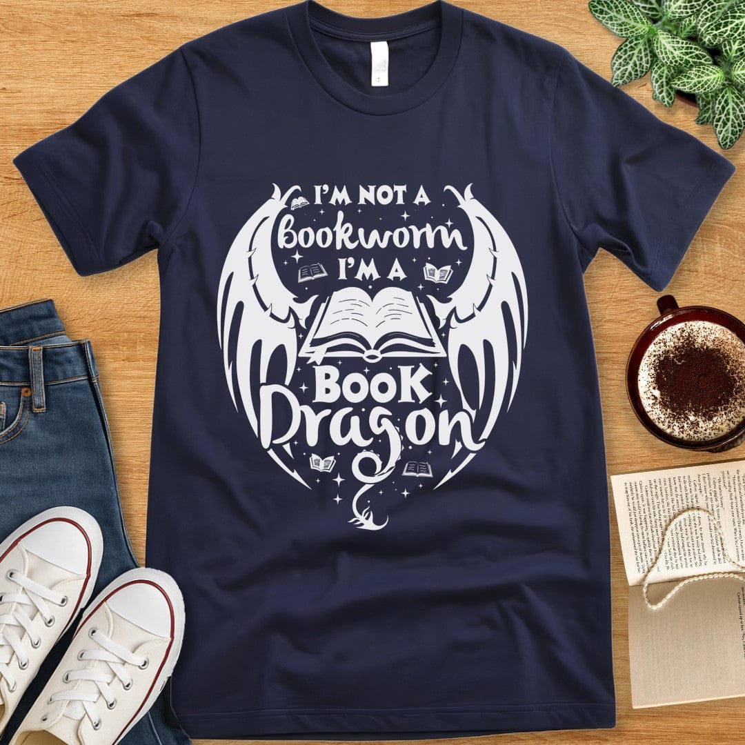 T-Shirt Navy / S I'm Not a Bookworm I'm a Book Dragon Shirt
