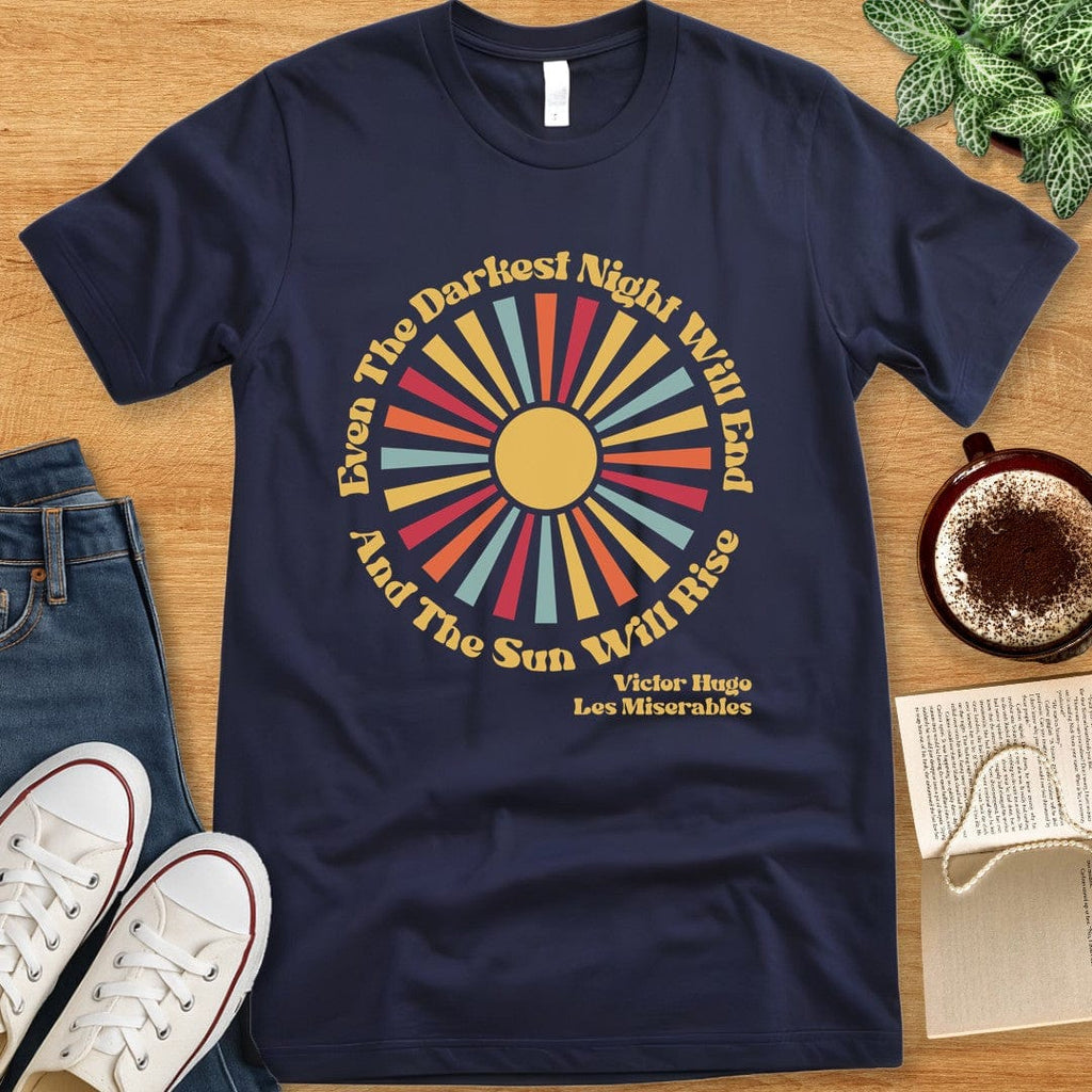 T-Shirt Navy / S Les Misérables Quote Darkest Night Shirt