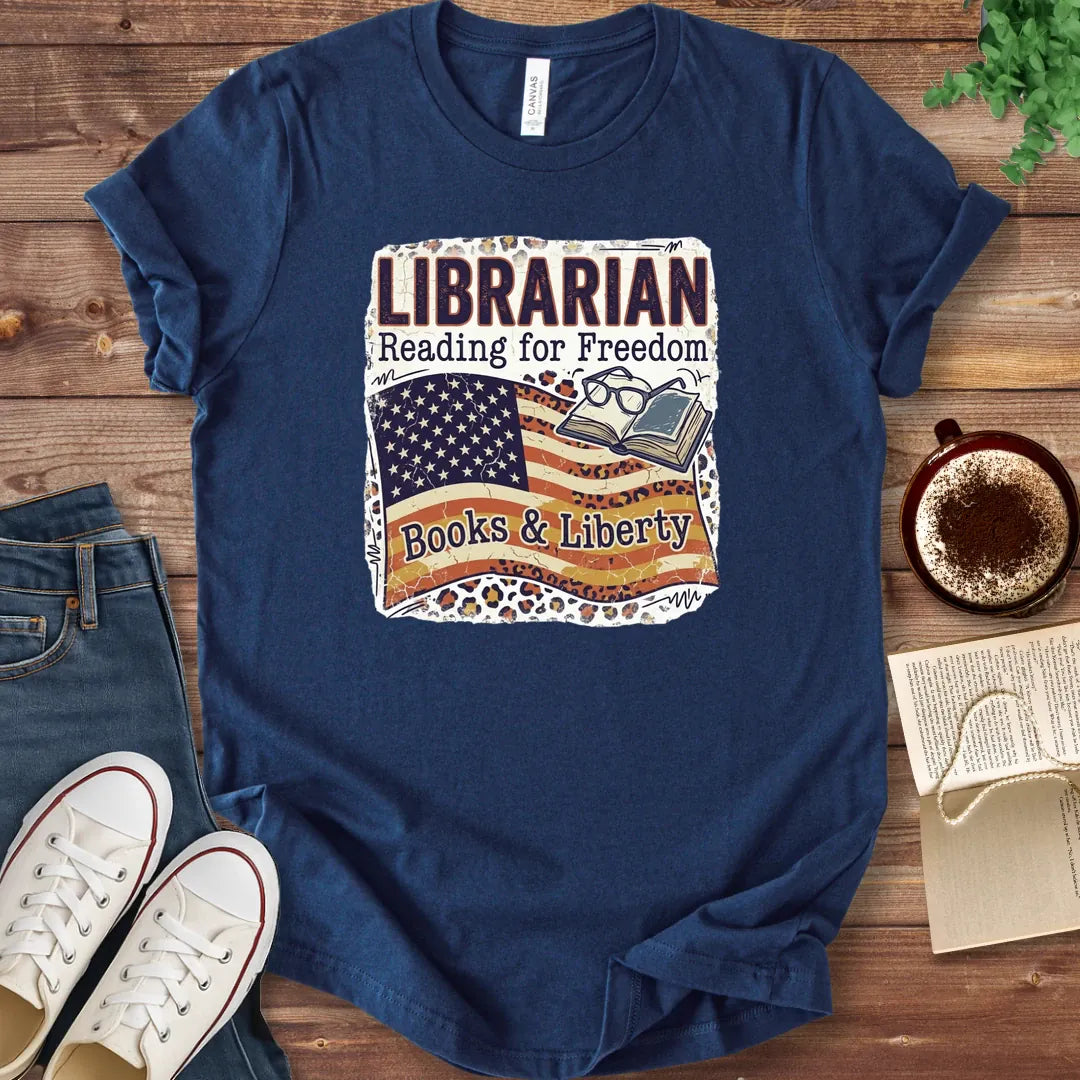 T-Shirt Navy / S Librarian Patriotic T-Shirt
