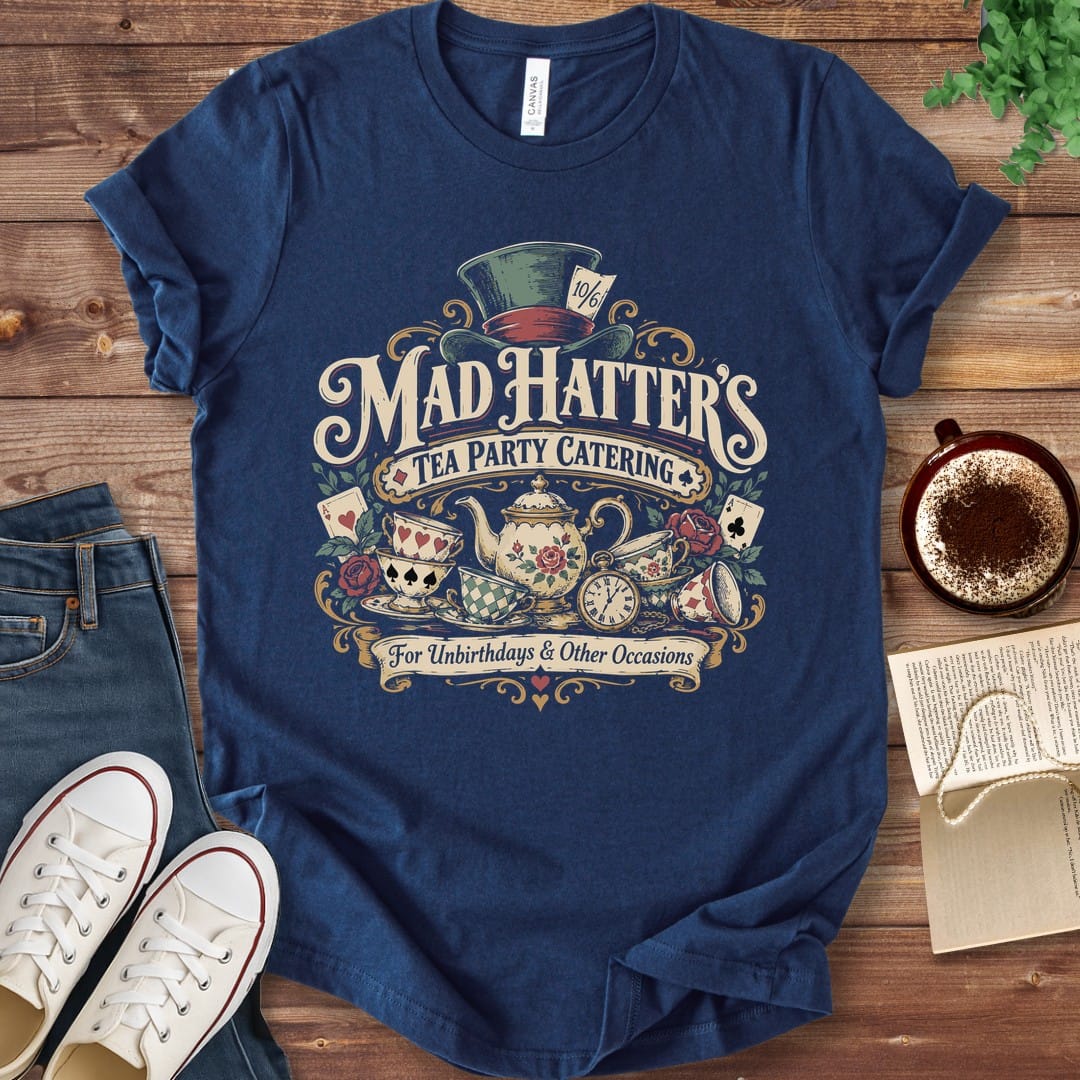 T-Shirt Navy / S Mad Hatter's Tea Party Catering T-Shirt