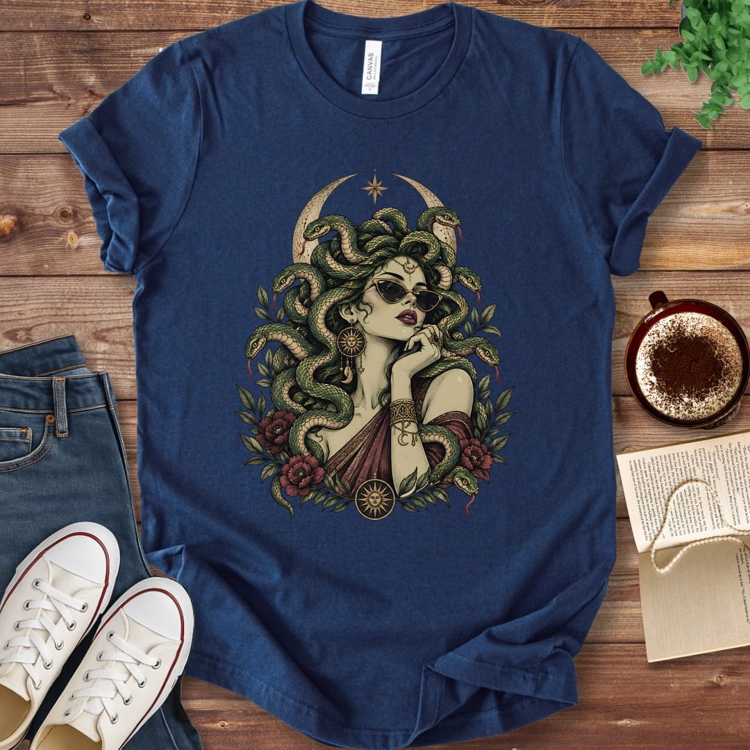 T-Shirt Navy / S Medusa Witchy Sunglasses T-Shirt
