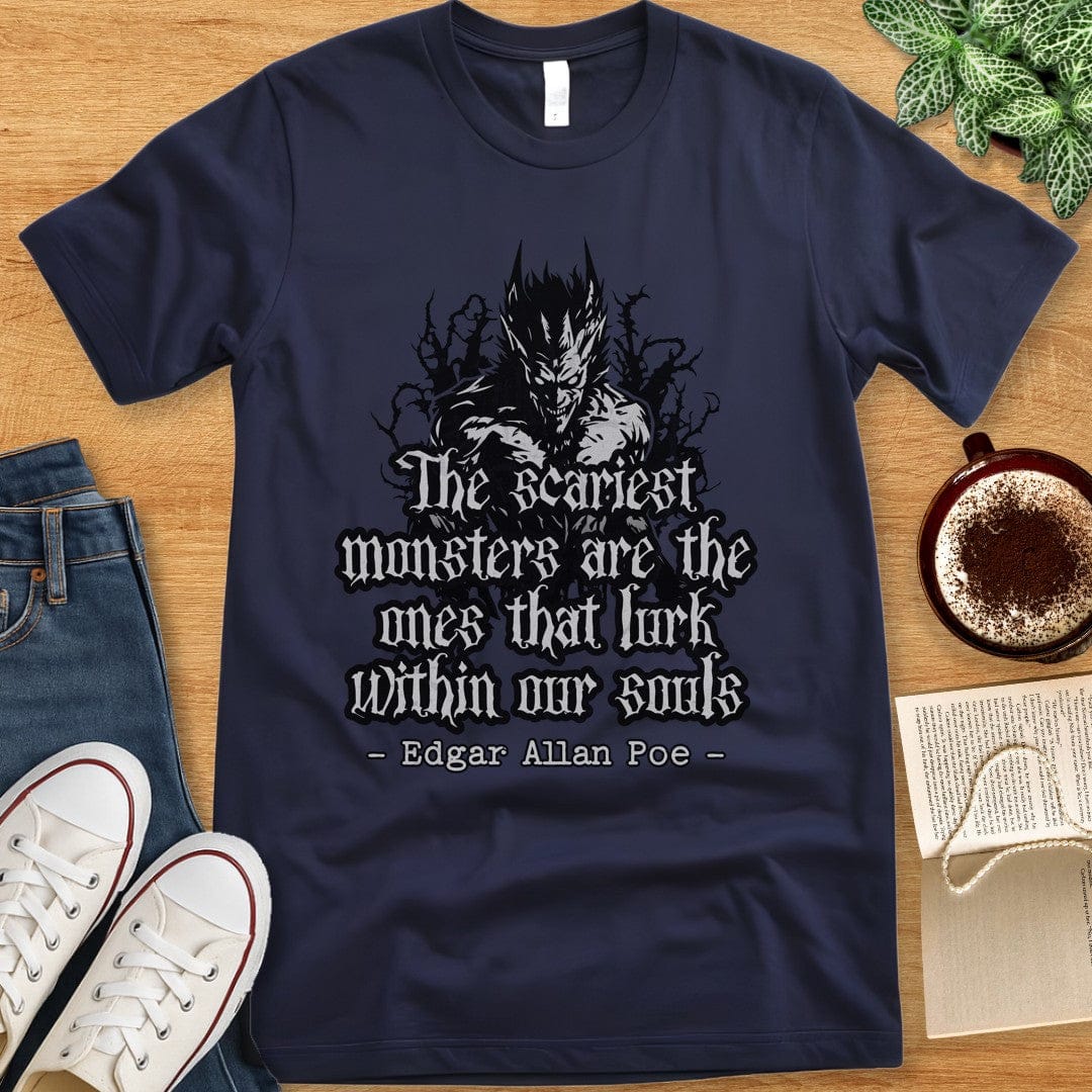 T-Shirt Navy / S Poe Shirt - Edgar Allan Poe Quote