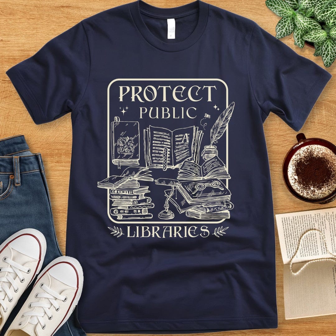 T-Shirt Navy / S Protect Public Libraries Shirt