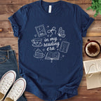 T-Shirt Navy / S Reading Era Doodle T-Shirt
