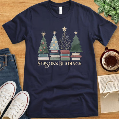 T-Shirt Navy / S Seasons Readings Christmas Shirt