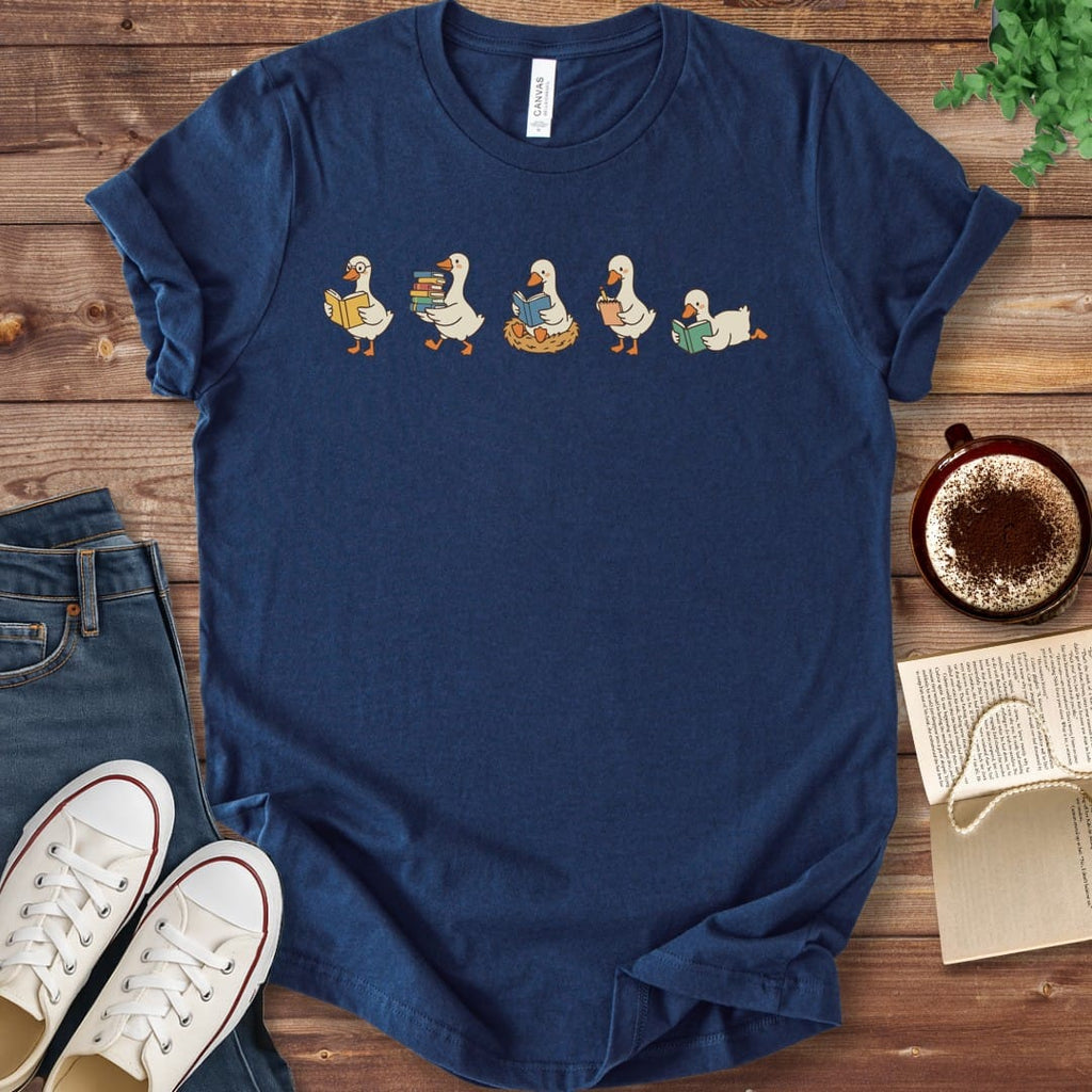 T-Shirt Navy / S Silly Goose Book Lover Shirt