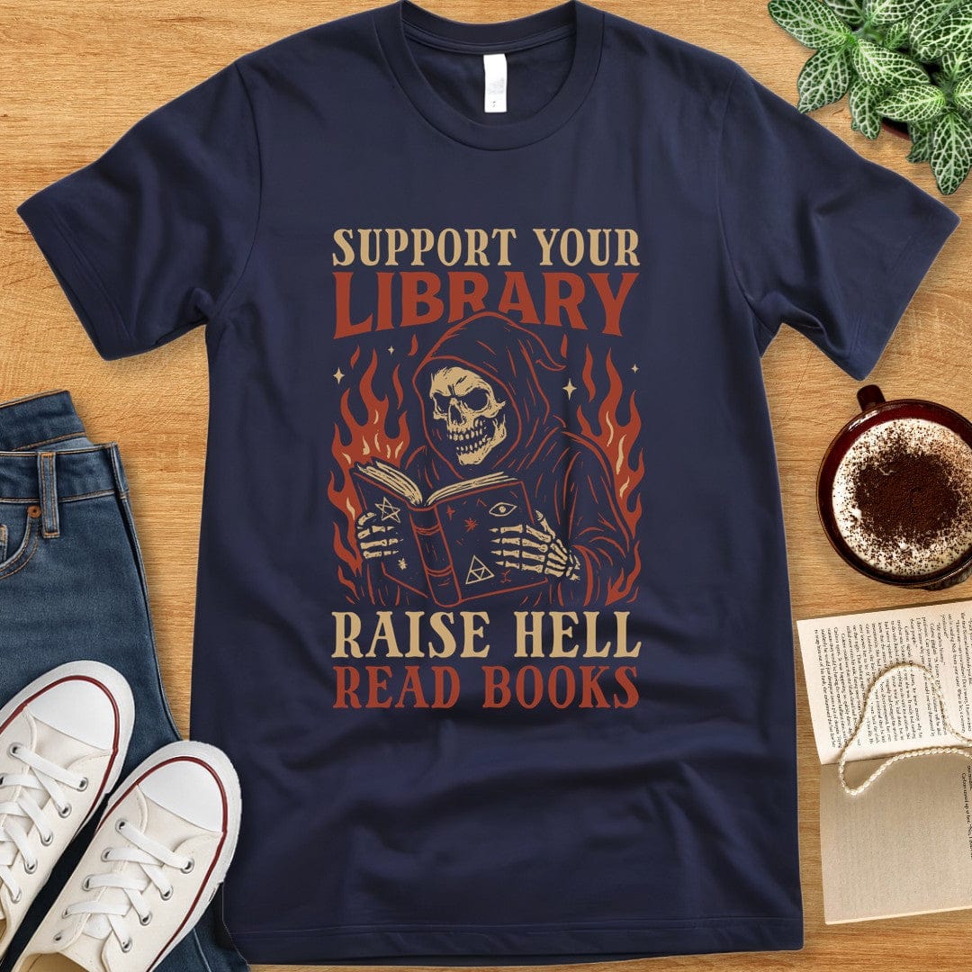 T-Shirt Navy / S Support Your Local Library Shirt
